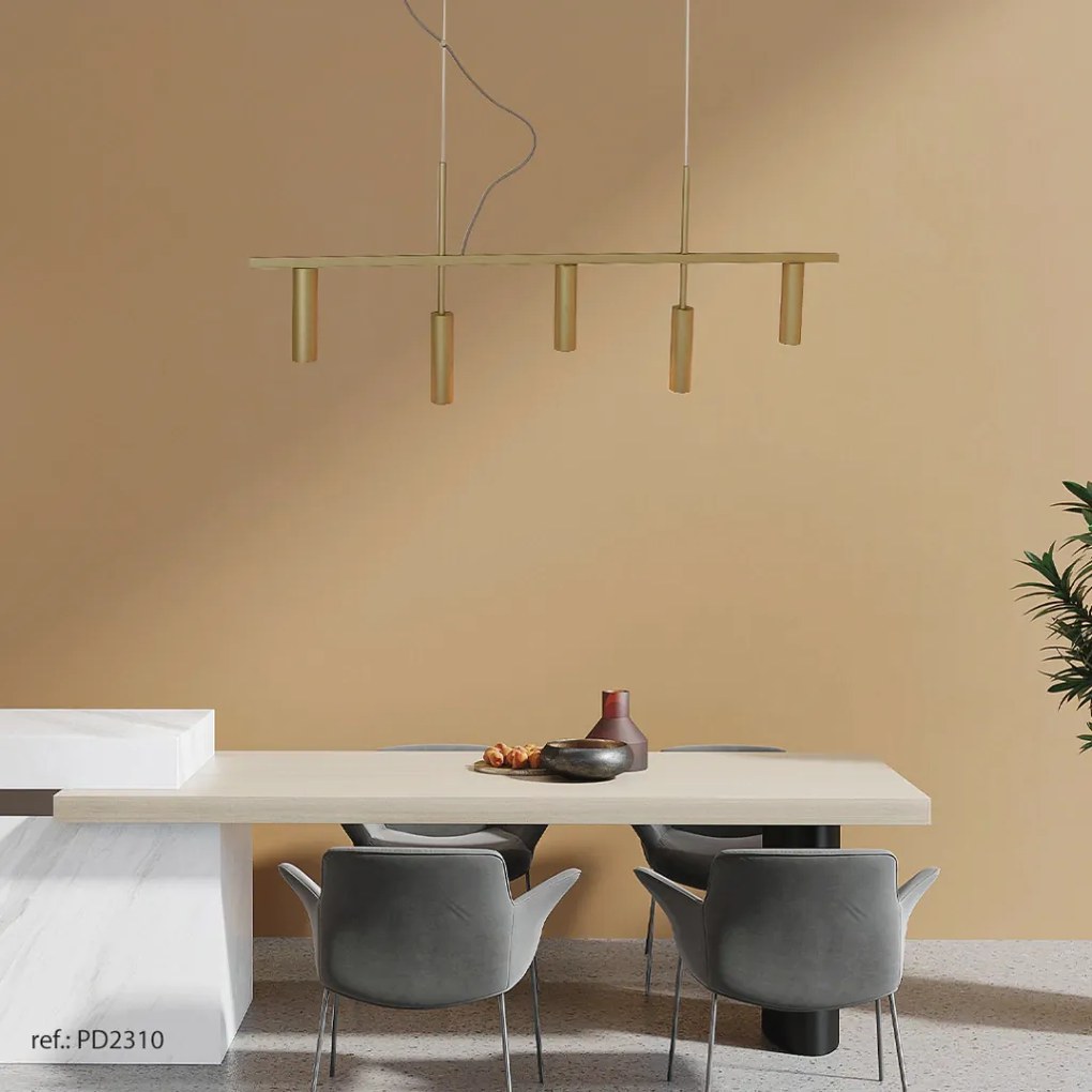 Pendente Retângular 101X3,8X44,5Cm Tubo Desalinhado Alumínio 5Xmr11 -... (CHAMPANHE)