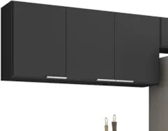 Armário de Cozinha Com Tampo CP03 190cm Pérola Preto Z34      - Mpozen