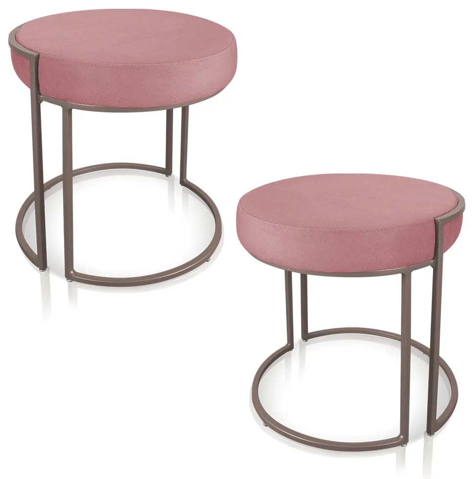 Kit 02 Puffs Love Suede Rose Base Industrial Cobre - D'Rossi