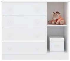 Cômoda Infantil Doce Sonho 1 Porta 4 Gavetas Branco - Qmovi