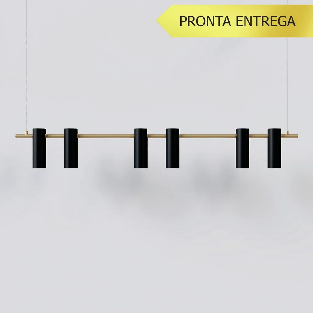 Pendente Tube Transpass Em Par 5,7X16,7X120Cm Alumínio 06Xmr16 - Qimpo... (CHAMPANHE)