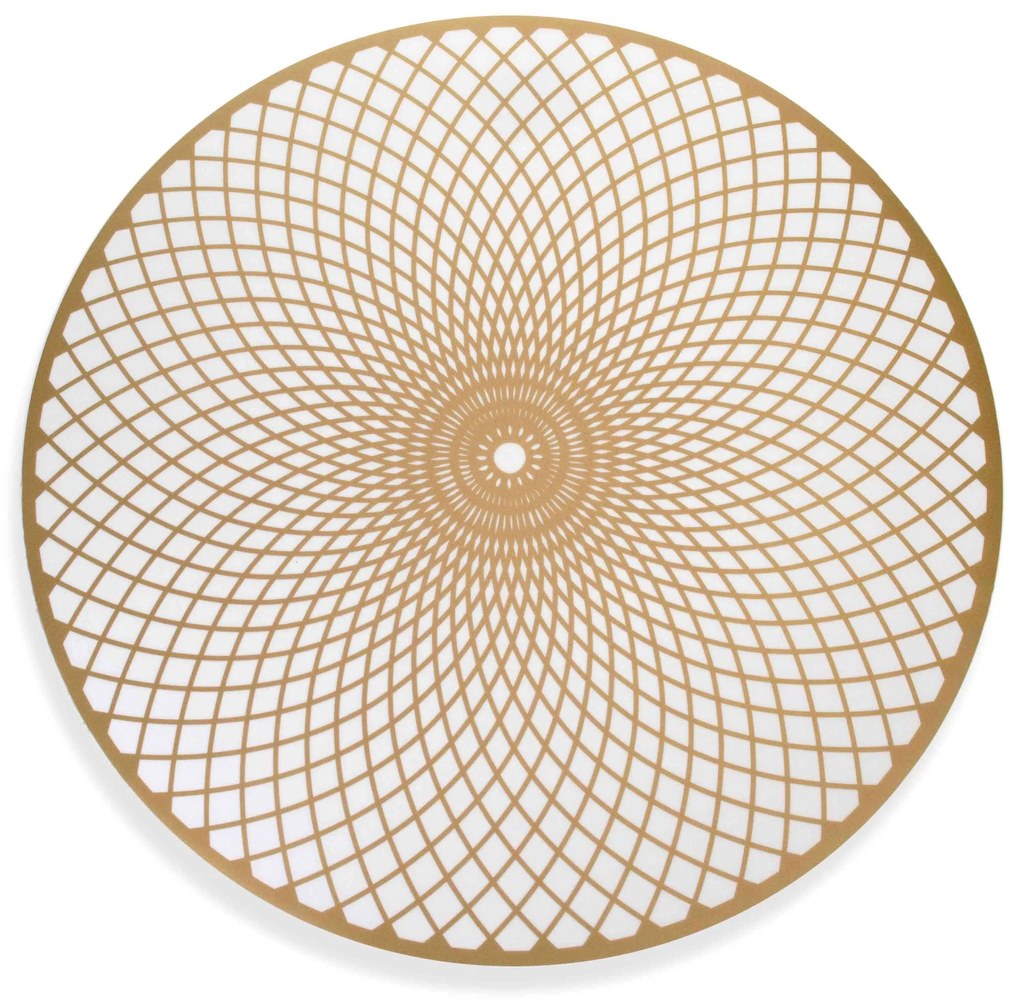 Jogo Americano Redondo de Plástico Mandala Dourado 38 cm - D'Rossi