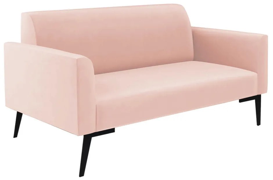 Sofá Namoradeira com 2 Poltronas Pés Villach Marisa Veludo Rosê