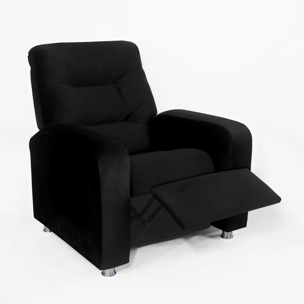 Poltrona Do Papai Reclinável Madri Suede Preto