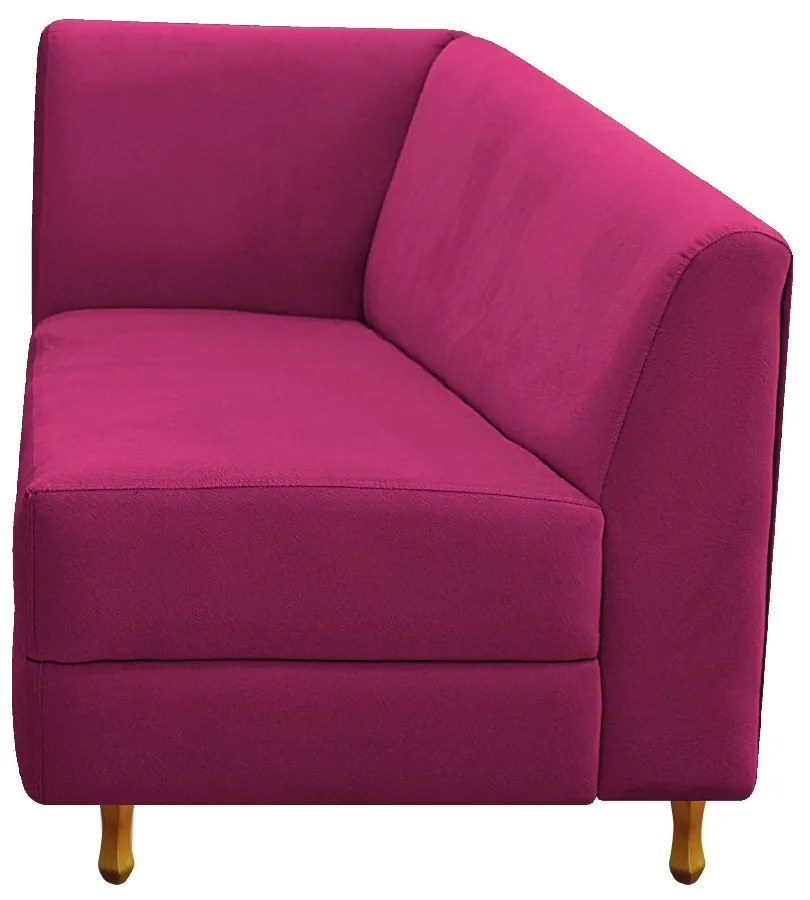 Recamier Valéria 140cm Lado Direito Suede Pink - ADJ Decor
