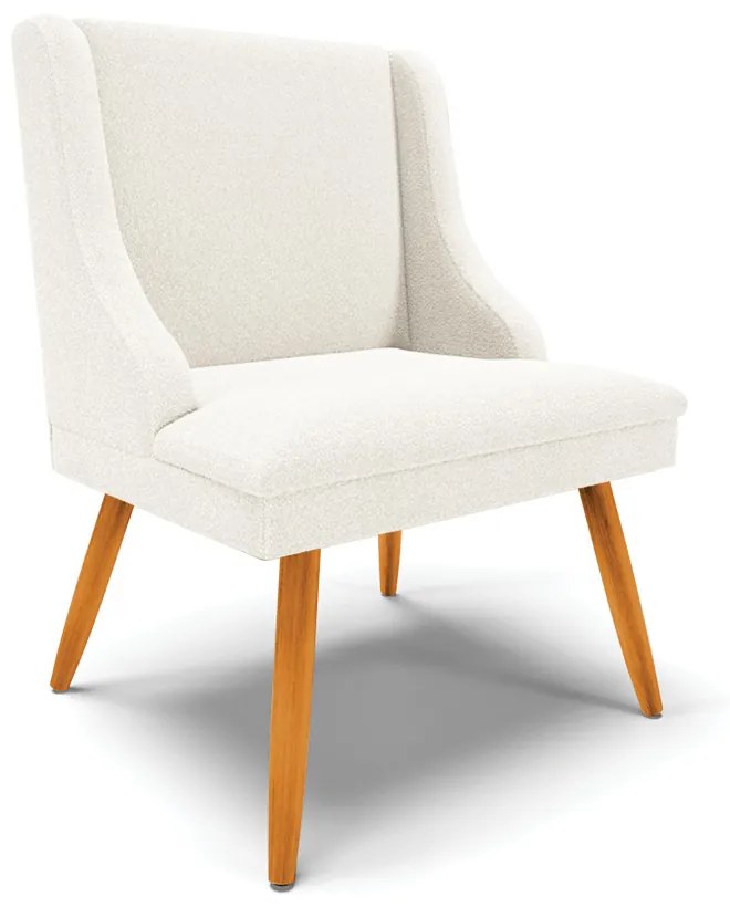 Cadeira Sala de Jantar Pé Palito Castanho Liz Bouclê D03 - D'Rossi - Off White
