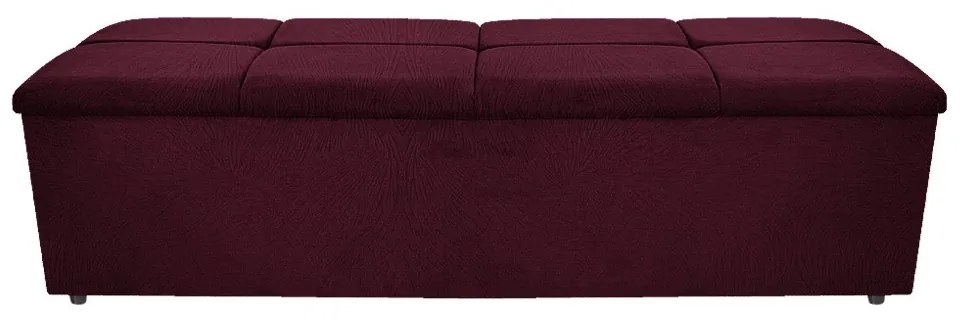 Calçadeira Munique 160 cm Queen Size Suede Bordô - ADJ Decor