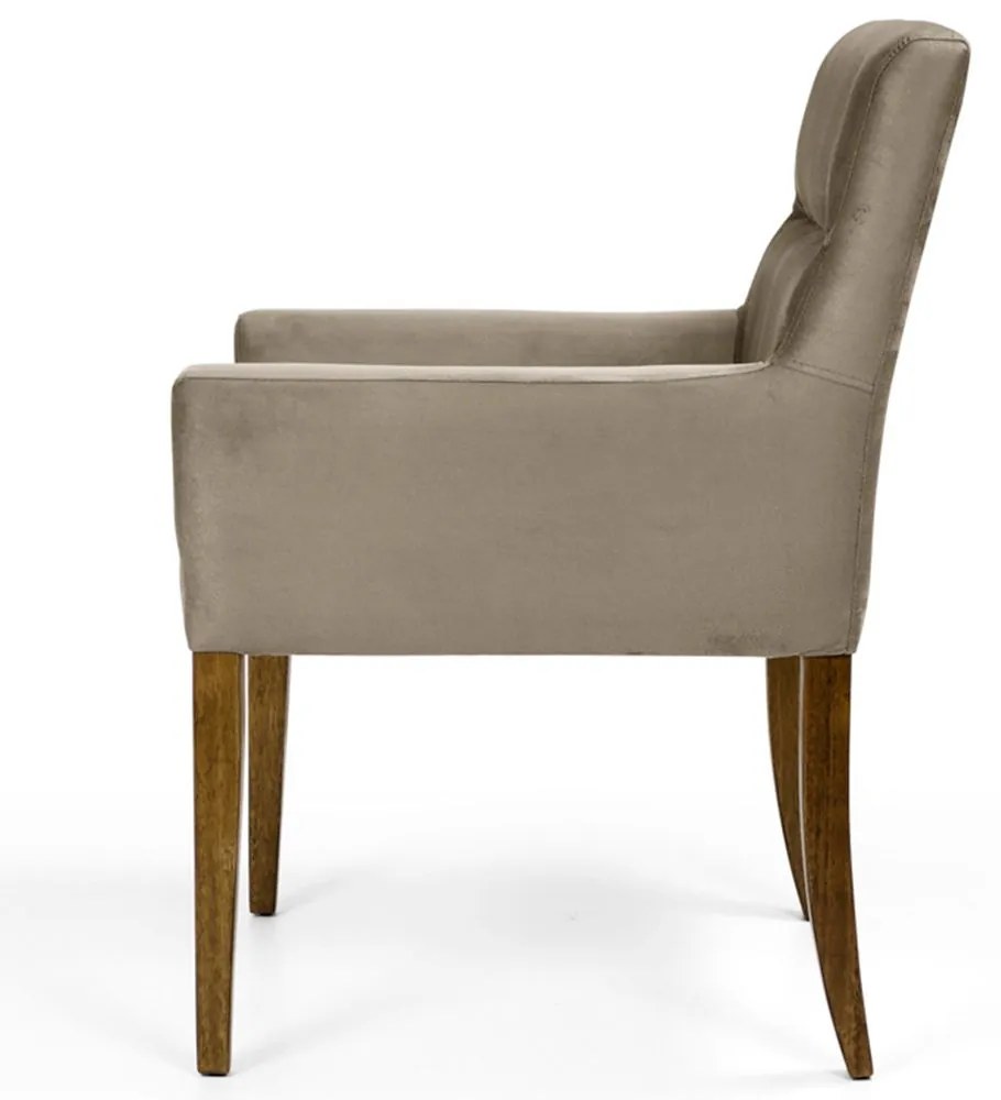 Poltrona Decorativa Sala de Estar Vicenza Veludo Importado Marrom G15 - Gran Belo