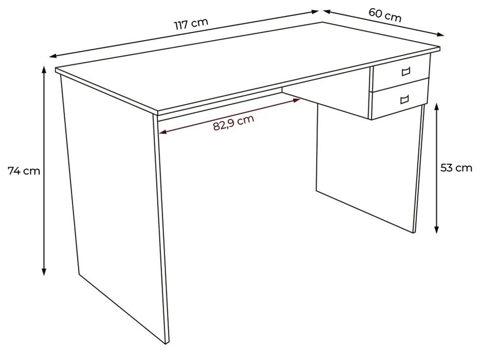 Mesa para Escritório Home Office ME4165 MDP Nogal/Preto G69 - Gran Belo