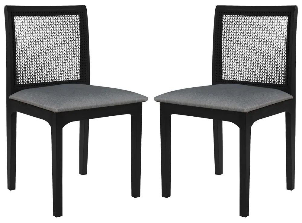 Kit 2 Cadeira Decorativa Sala de Jantar Steve Ébano G55 - Gran Belo