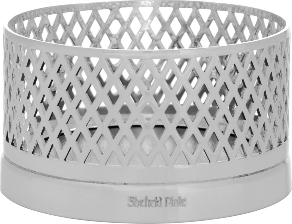 Porta Garrafa Rendado Fundo Madeira Prata