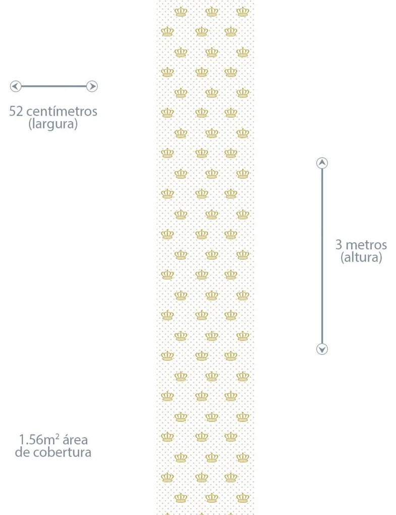 Papel de Parede poá coroa 0.52m x 3.00m