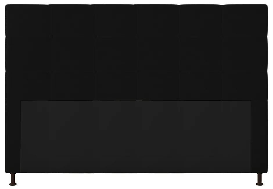 Cabeceira Stambul Para Cama Box Queen 160 cm Corino M11 - D'Rossi - Preto