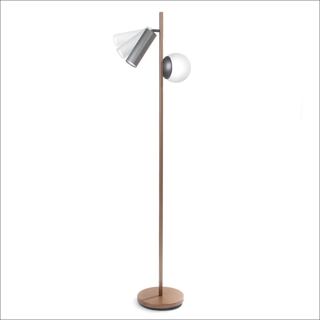 Luminária De Chão Ela 24X31X146Cm Tubo Metal Alumínio E Vidro 1Xmr11 /... (BRANCO)