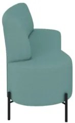 Sofá 2 Lugares 160cm Pés Aço Preto Tamar Z08 Boucle Azul - Mpozenato
