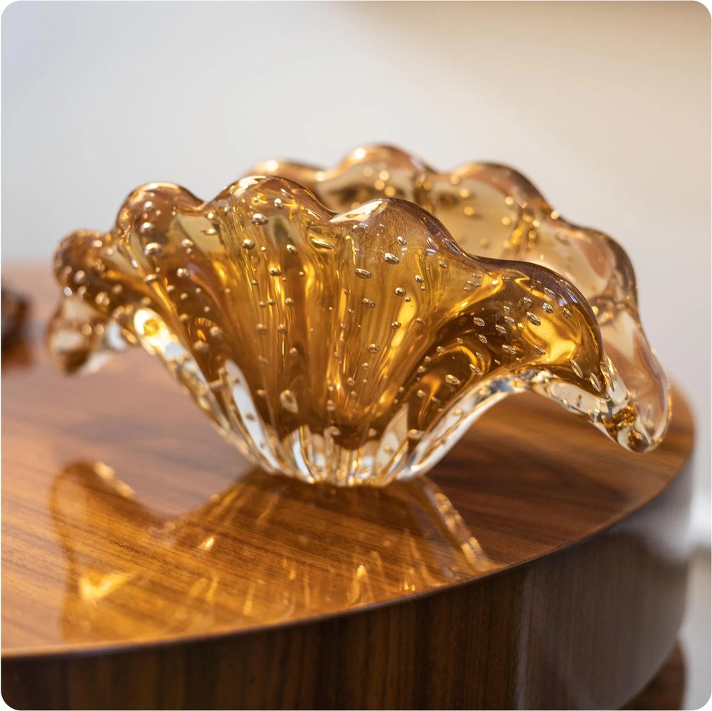 Centro de Mesa Murano Dafne C/ Ouro - Garnet  Garnet