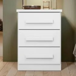 Mesa de Cabeceira 3 Gavetas Frevo Z20 Branco - Mpozenato