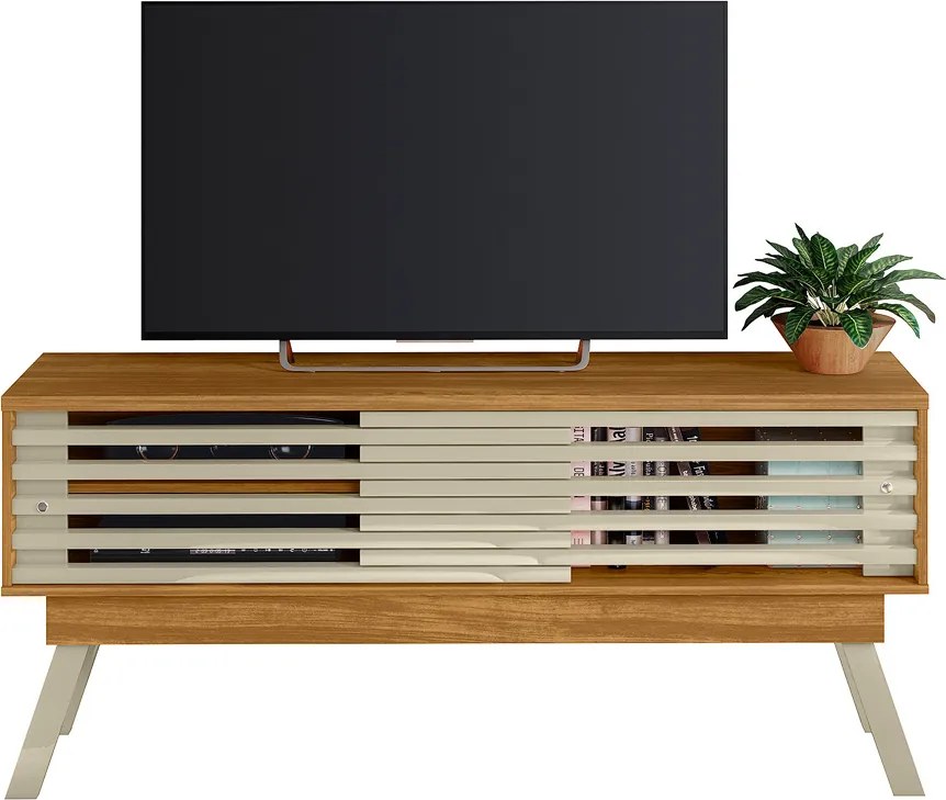 Rack TV 65 Pol 150cm Bancada para Sala Orlin Cumaru/Opala M20 - D'Rossi