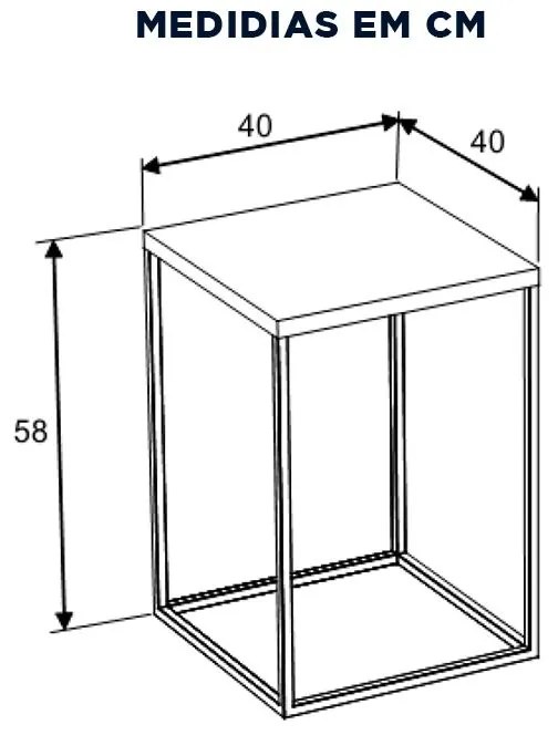 Mesa Lateral Cube G Estilo Industrial Alta - Vermont/cobre