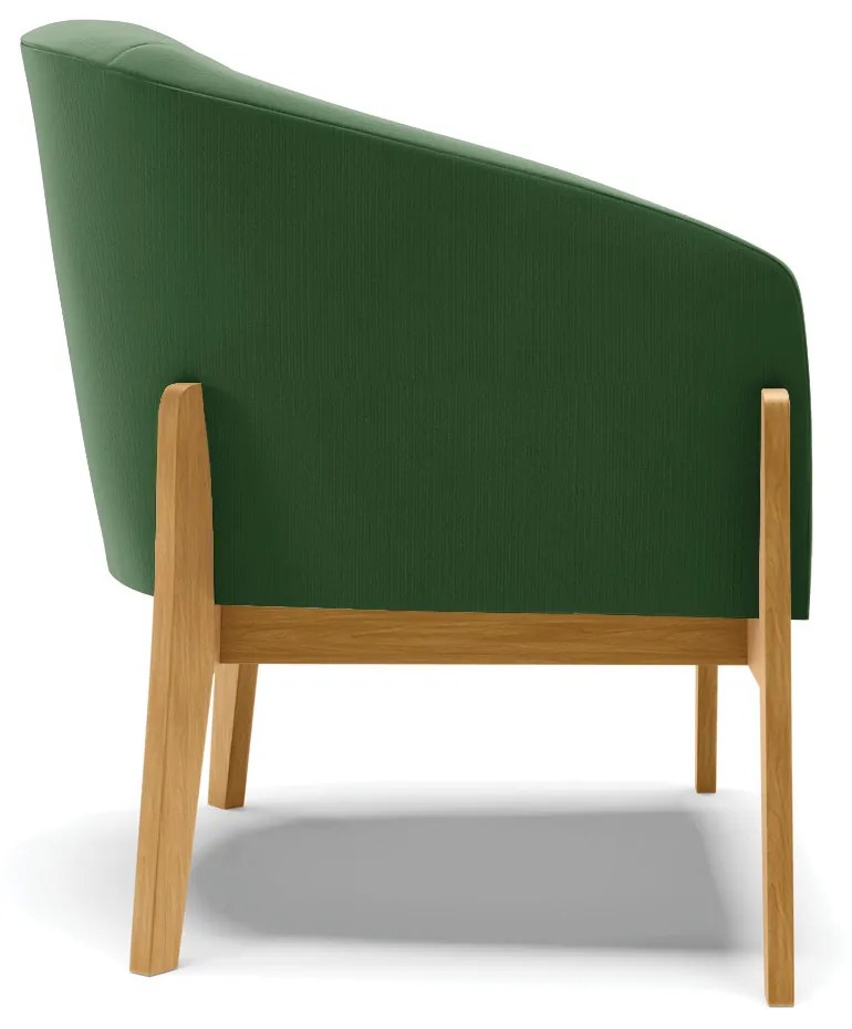Poltrona Decorativa Base de Madeira Stella Suede Verde D03 - D'Rossi