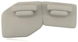 Sofá Ilha 275cm 2 Módulos Sala de Estar Moby Boucle Creme Z08 - Mpozen