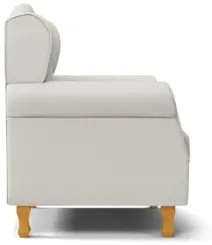 Poltrona de Amamentação Pés Madeira e Puff Lucy Z39  Linho Off White -