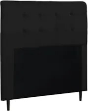 Cabeceira Cama Box Casal 140cm Luna Suede Preto Z51 - Mpozenato
