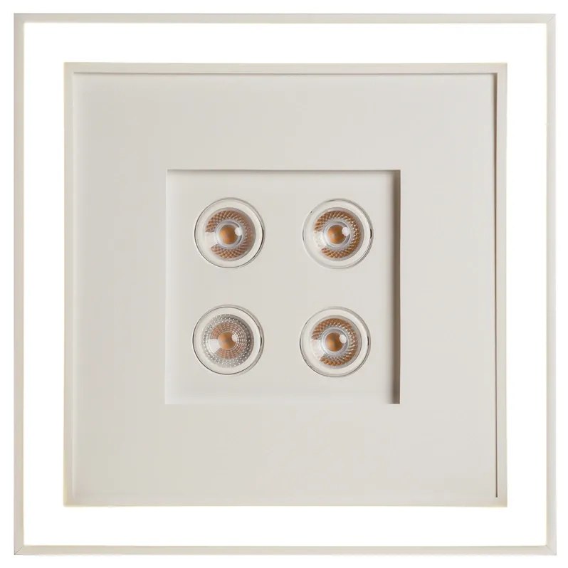 Embutido Bore Pro 62X62X11Cm 04Xpar20 Led 49,2W Bivolt | Usina 19202/6... (BT - Branco Texturizado, 4000k)