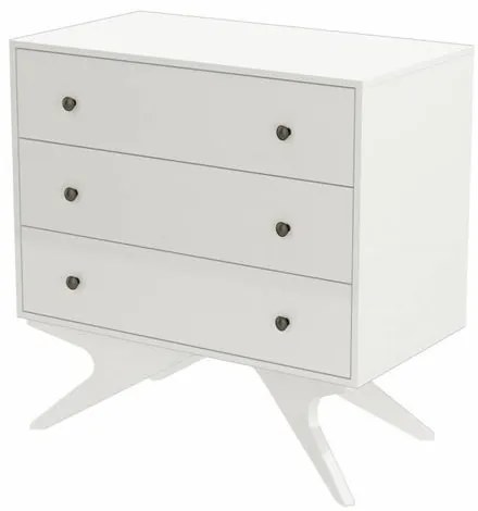 Comoda Bacco cor Off-White com 3 Gavetas 90 cm (LARG) - 59699 Sun House