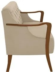 Poltrona Namoradeira 2 Lugares 135cm Capitonê Lapa M22 PU Bege - Mpoze