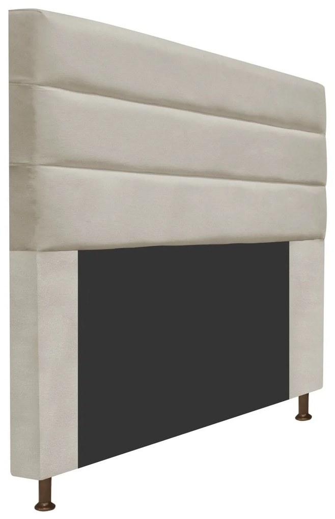 Cabeceira Estofada Turim 160 cm Queen Size Suede Bege - ADJ Decor