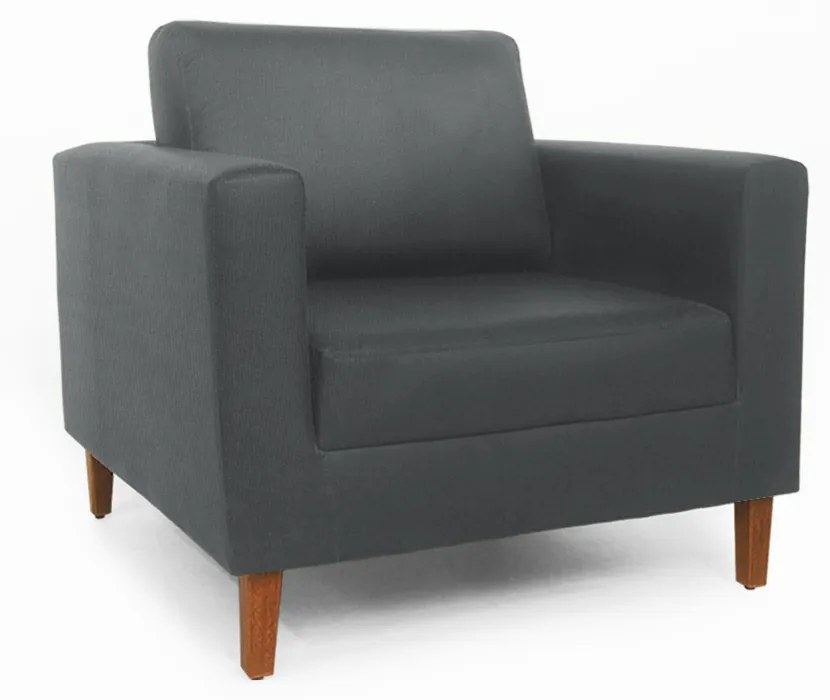 Conjunto 2 Poltrona Decorativa Gabriela Suede Cinza