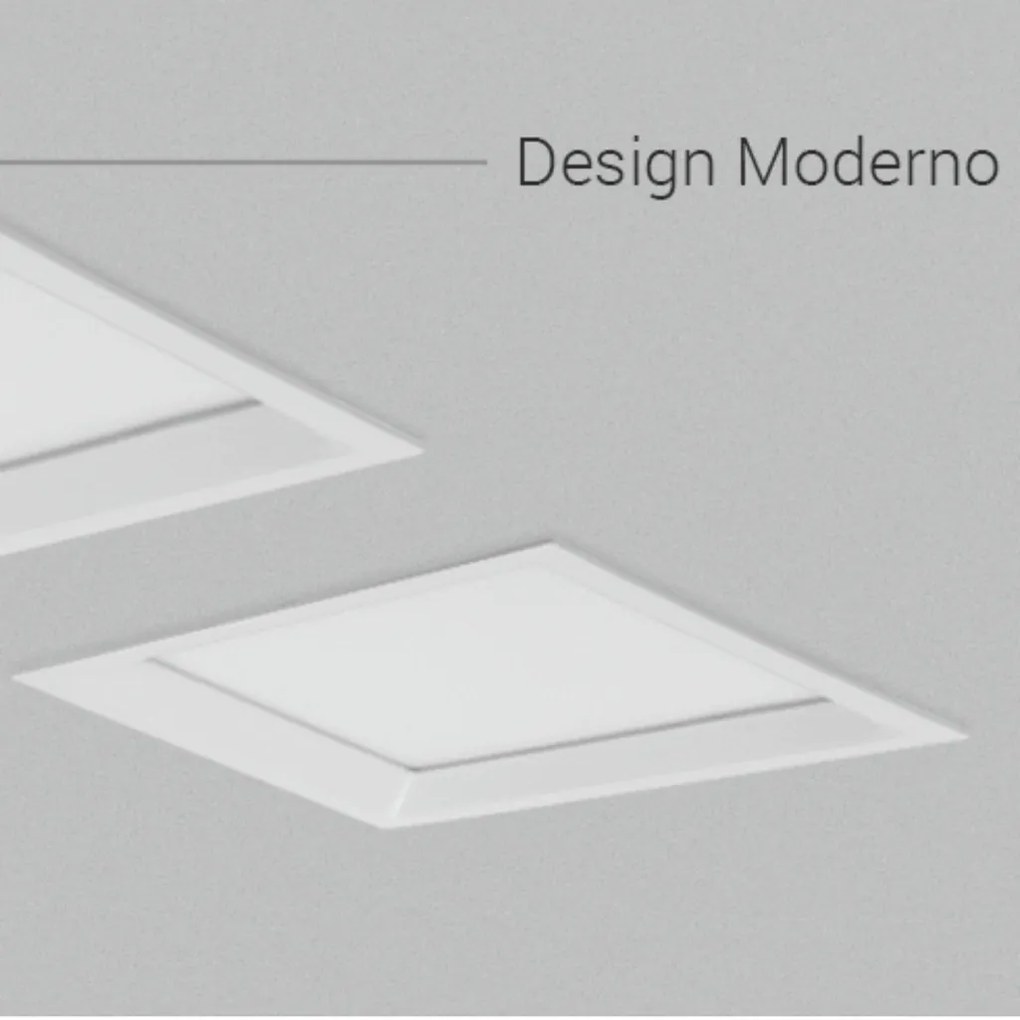 Embutido Quadrado Recuado 22,5X22,5Cm Led 22W 6500K Bivolt - Branco /...