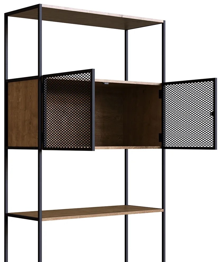 Estante 01 Porta New 180 cm Vermont e Preto - D'Rossi