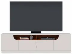 Rack Bancada Para TV 75 Pol 200cm Brescia Off White/Freijó C05 - Mpoze