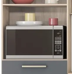 Cozinha Moldulada Compacta 3 Peças Dama D02 Avena/Grafito - Mpozenato