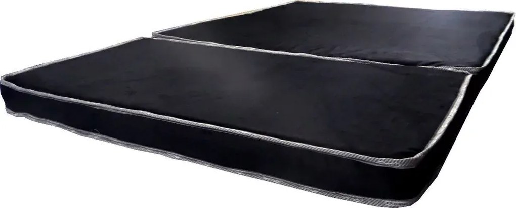 Puff Multifuncional Banco Colch�O Casal D45 188X128Cm Suede (Preto)