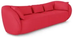 Sofá 2 Lugares 212cm Orgânico Pé Madeira Yume Veludo Vermelho Z55 - Mp