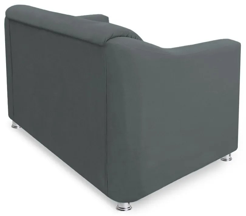 Namoradeira Cecilia 2 Lugares Suede Cinza Grafite 1,20 m Decorativa Sala Recepção