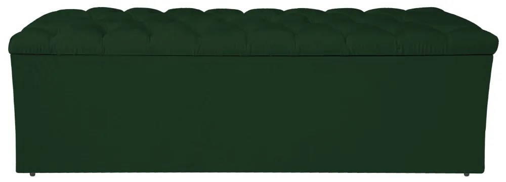 Calçadeira Estofada Liverpool 160 cm Queen Size Suede Verde - ADJ Decor