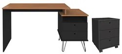 Mesa Escrivaninha Lux Industrial e Gaveteiro com Rodízios Nil A06 Frei