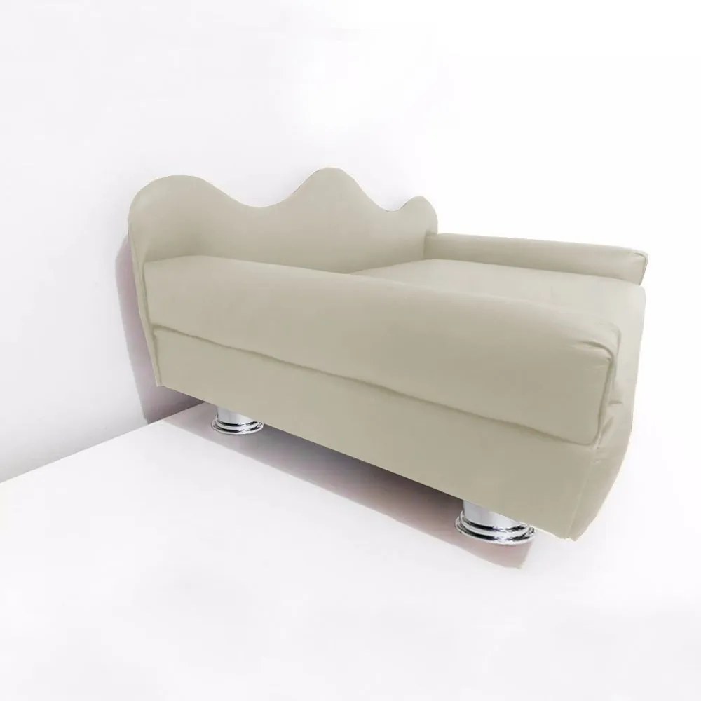 Cama Sofá Pet Meg Para Cães E Gatos Elegante e confortável Courino Bege