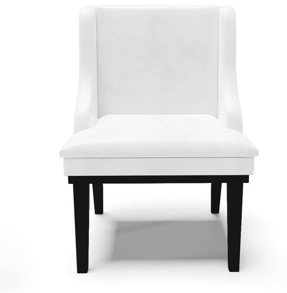 Cadeira Sala Jantar Kit 10 Liz Base Madeira Preto Sintético PU Preto D03 - D'Ross - Branco