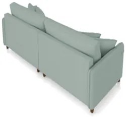 Sofá 3 Lugares Living 232cm Pé Madeira Zoe Boucle Pistache Z08 - Mpoze