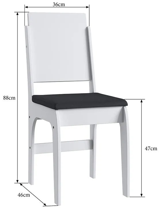 Conjunto 2 Cadeiras Em Mdf Com Tecido Corino 916 003- Branco