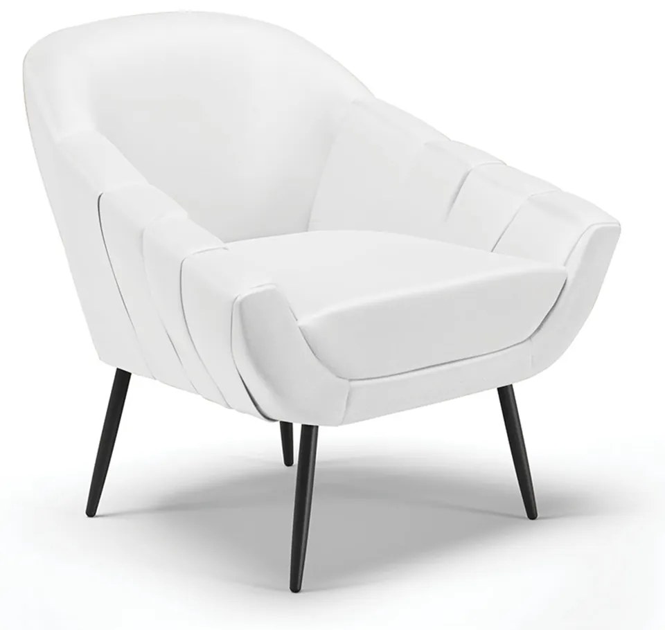 Poltrona Giovana Corino Pés Palito de Ferro D01 - D?Rossi - Branco