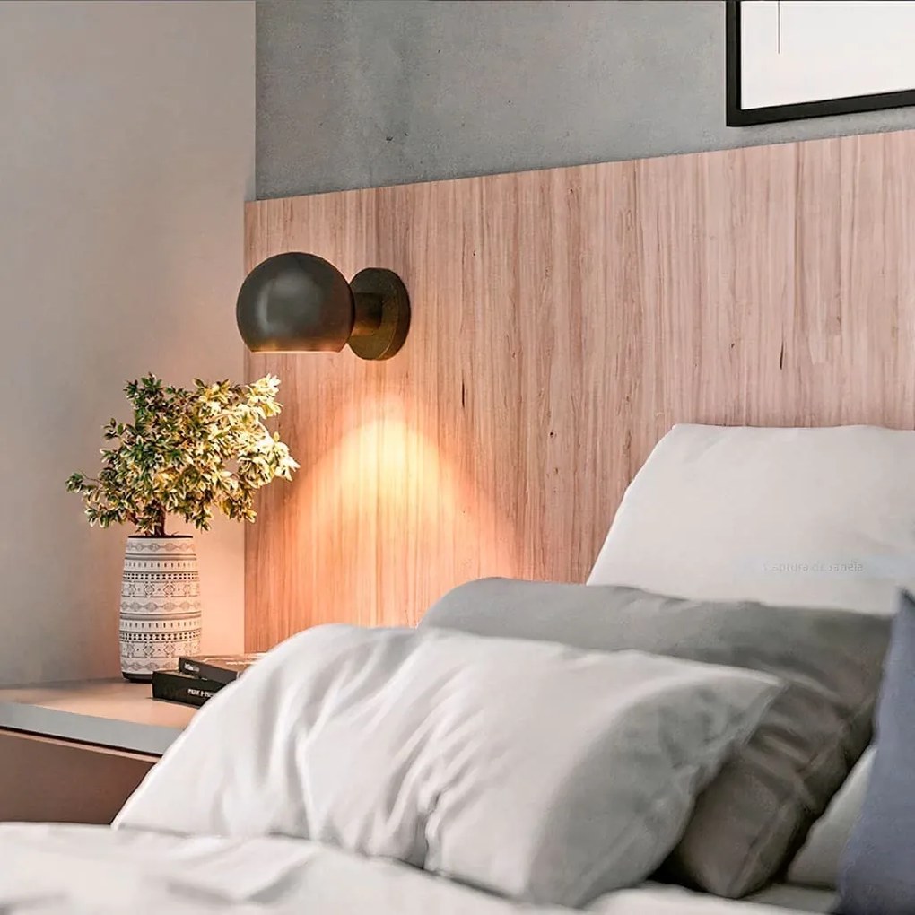 Arandela Buriti Cúpula Alumínio 1Xe27 Mini Ø14X13X21Cm - Usina 5808/1* (FN-F - Fendi Fosco, CB-PV - Cobre Polido Verniz)