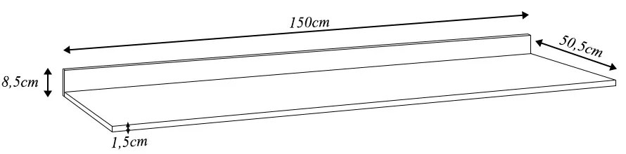 Tampo para Balcão de Cozinha com Rodapé Torfi 150cm MDP/BP Branco G96 - Gran Belo