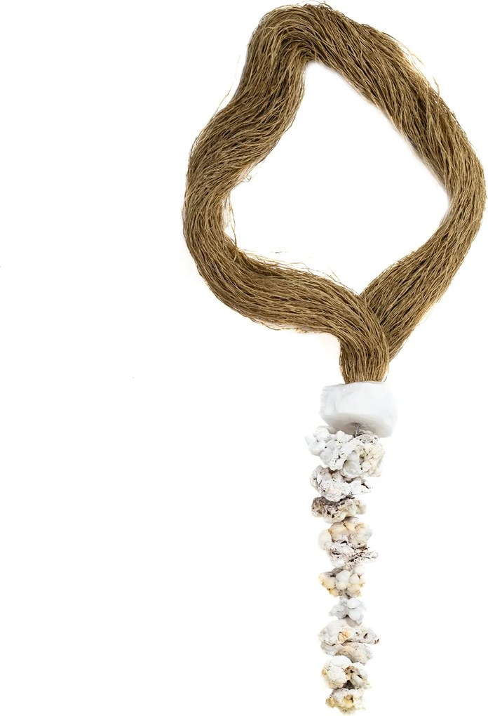 Colar de Mesa de Palha Seda Rústica Aragonita Bruta - M  G