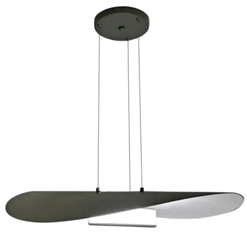 Pendente Floppy Ø60X58X10Cm Led 43W Bivolt - Usina 19830/60Led (MR-T - Marrom Texturizado, 4000k)